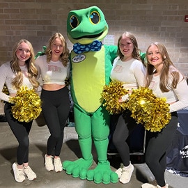 Law Frog with Cheerleader