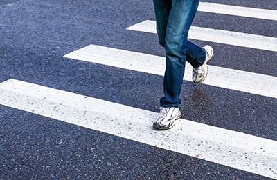 Person in crosswalk