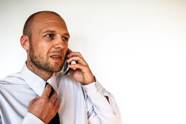 person talking on phone