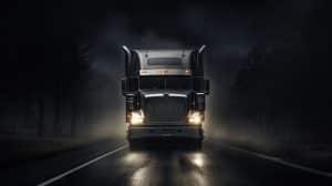 Semi-Truck on dark road